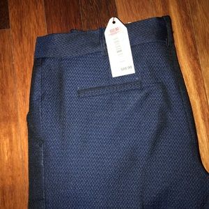 Max Studio Navy Blue with chevron Dress pants